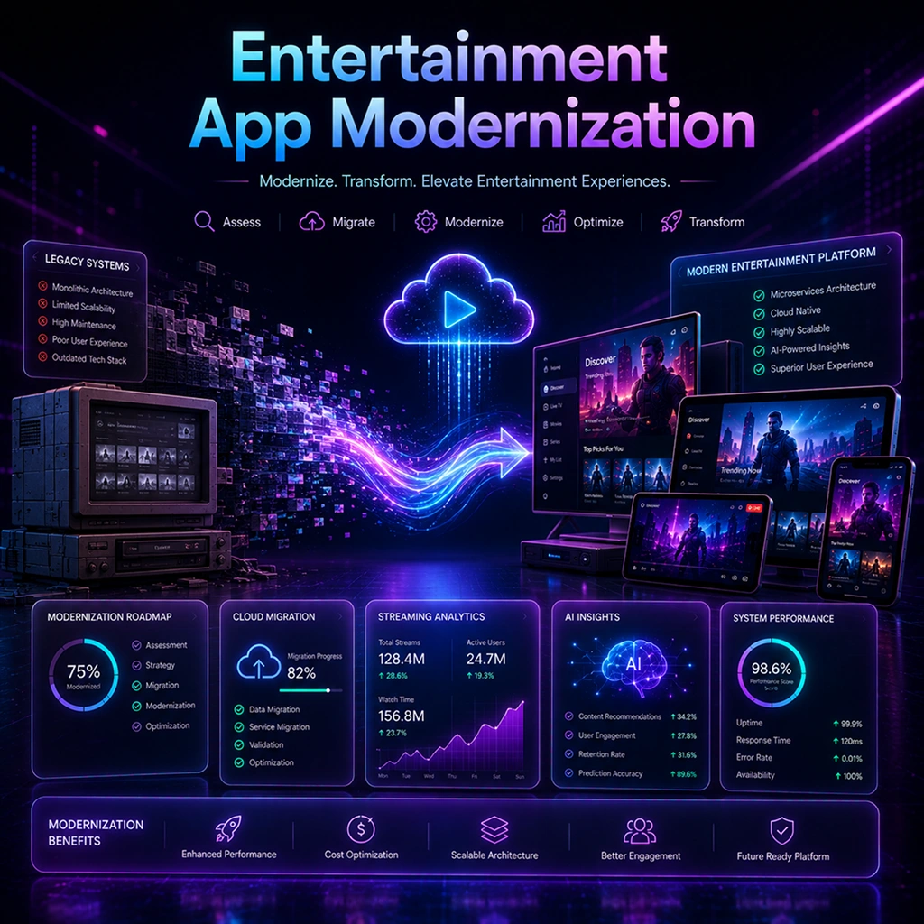 Entertainment app modernization services